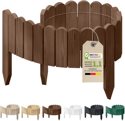Houten Rolborder - Flexibele Tuinafrastering - Tuinranden Creëren - Natuurlijke Impregnering - 100 cm - Bruin