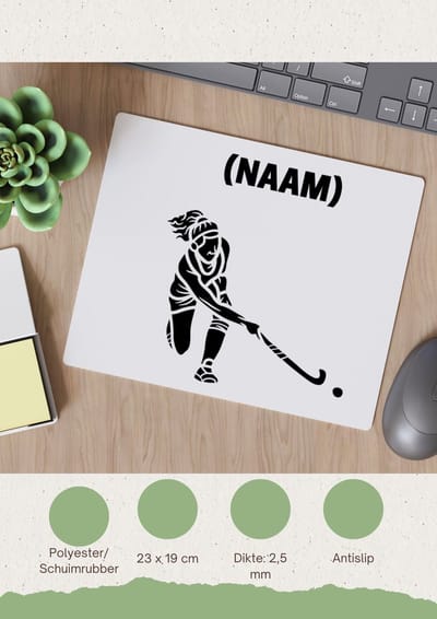 Akyol - hockey met eigen naam Muismat - Hockey - hockeyster - sport - 23 bij 19 cm