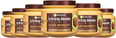 Garnier Loving Blends Avocado Olie & Shea Boter Haarmasker - Ultra Voedend - Voor Zeer Droog, Golvend of Krullend Haar - 6x340 ml