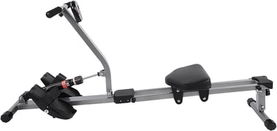 Stalen Roeimachine - Cardio Trainer - Full Body Workout - 12 Weerstandsstanden - 102x35x22 cm - Zwart