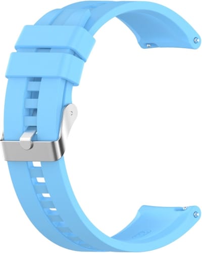 Siliconen bandje - geschikt voor Amazfit GTS / GTS 2(E) / GTS 2 Mini / GTS 3 / 4 (Mini) / Bip (S) / Bip U (Pro) / Bip Lite / Bip 3 (Pro) / GTR 42 mm / Pop (Pro) / Active (2) - lichtblauw