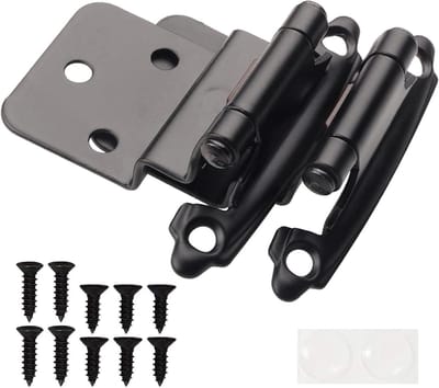Inzet Kast Scharnieren - Keukenkast Scharnieren Zwart - Kasten Monteren - Zelfsluitend met Dempers - 3/8 Inch - Mat Zwart