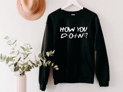 Lykke How You Doin Sweatshirt | Friends | Trui | Unisex | Heren – Dames| Katoen| Zwart| Maat L