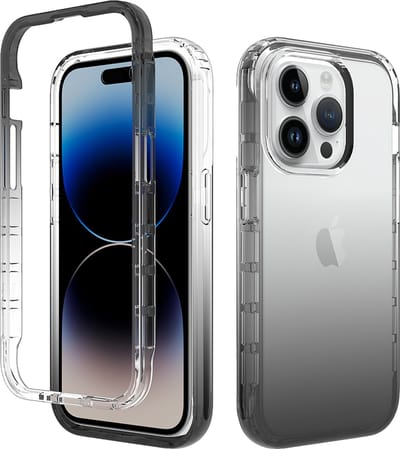 Hoesje geschikt voor iPhone 15 Pro - Full body - 2 delig - Shockproof - Siliconen - TPU - Zwart