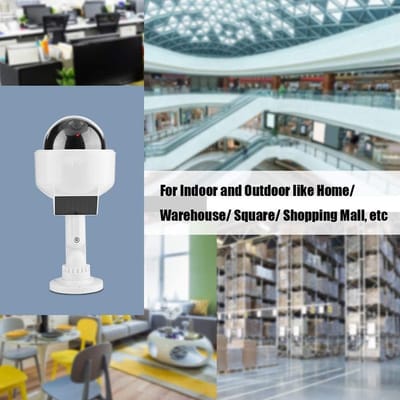 Dailygoody - Dummy Camera - Realistische Dome Vorm - Waterproof - Solar Camera voor Binnen en Buiten - Veiligheidscamera - Ideaal voor Huis en Magazijn