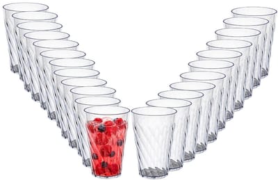 Plasticforte onbreekbare drinkglazen - 24x stuks - transparant kunststof - 320 ml - 8 x 11 cm - stapelbaar