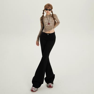 Pantalons à fond évasé pour femmes en automne et en hiver, Jeans légèrement évasés pour femmes en automne et en hiver, Jeans en peluche pour femmes en automne et en hiver XL