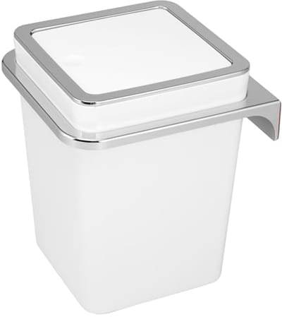 Vierkante cosmetica afvalemmer met klapdeksel en wandhouder - 6 liter