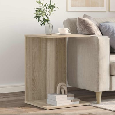 vidaXL - Bijzettafel - Sonoma - Eik - 45 - x - 40 - x - 62,5 - cm - Bewerkt - hout