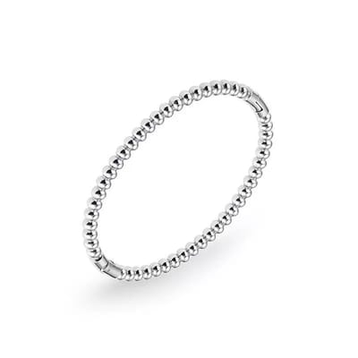 WeLoveSilver - zilverkleurige bangle armband - bolletjespatroon - 6x6x3
