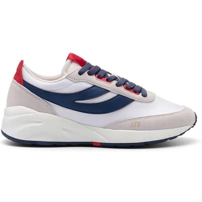 Superga Unisex Training 9TS Slim Suede Trainers voor Volwassenen (Wit Avorio/Navy/Red)