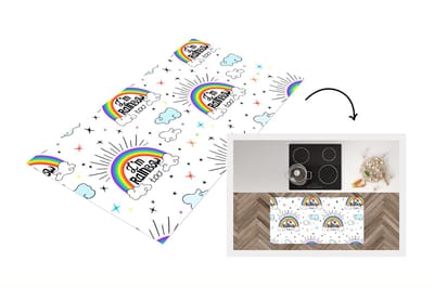 Keukenloper - Loper keuken - Regenboog - Wolken - Patroon - 120x60 cm - Keukenloper vinyl