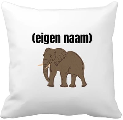 Akyol - olifant met eigen naam Kussen hoes - Olifant - olifanten liefhebbers - iemand die houdt van olifanten - verjaardag - cadeau - kado - 40 bij 40 cm