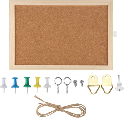 Kurk Prikbord met Houten Frame - 30 x 20 cm - Natuurlijk en Duurzaam