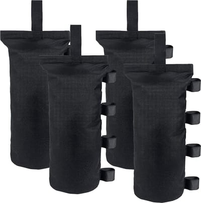 Zandzakken - Parasolvoet - Parasolhouder - Gewichtzak - Zandzakken voor Partytent, Parasol, Paviljoen - Oxford - Zwart - 15 x 15 x 50 cm - 4 Stuks