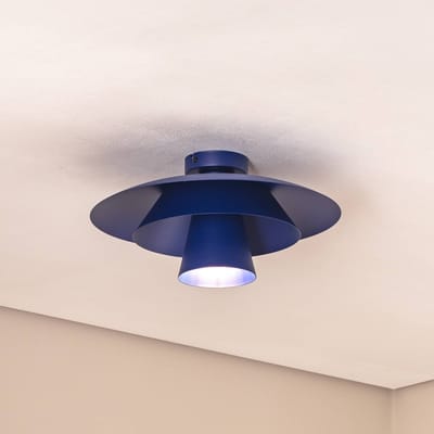 Luminex Plafondlamp Plato, donkerblauw, metaal, Ø 38 cm, E27