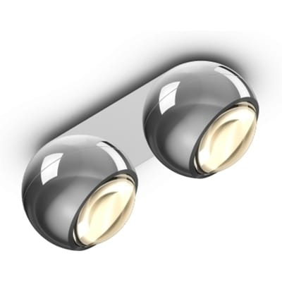 Occhio - io giro doppio volt C Plafondlamp - chroom glans - zilver