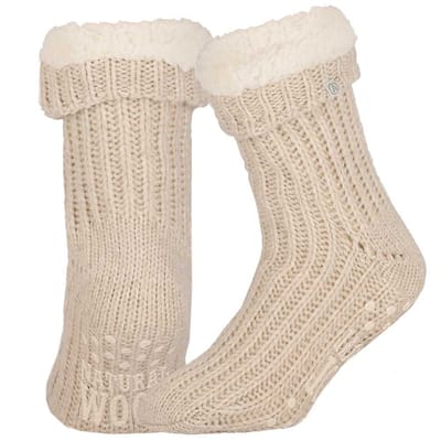 Morethansocks - Wollen huissokken - Unisex - Maat 35 t/m 46 - Antislip - Huissokken heren - Huissokken dames - Slofsokken - huissokken met antislip