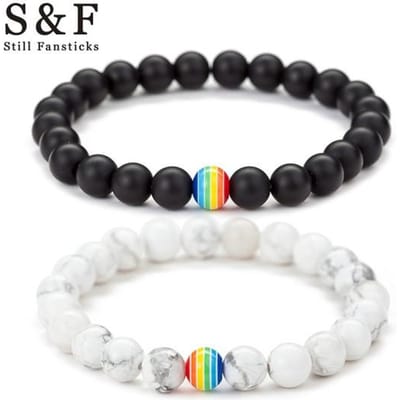Regenboog Koppel Armband Heren Armband Sieraden Armbanden Voor Vrouwen Heren Armband Pulseras Mujer Pulseira Femme Masculina Armband black