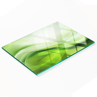 Multifunctionele decoratieve glazen snijplank voor de keuken, groene golven, 80x52 cm