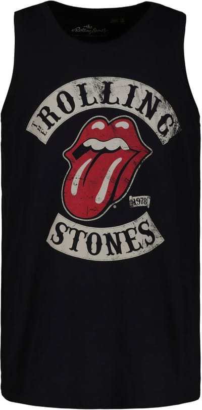 JP 1880 - Heren - tanktop bandshirt Rolling Stomes - Zwart - Maat 3XL