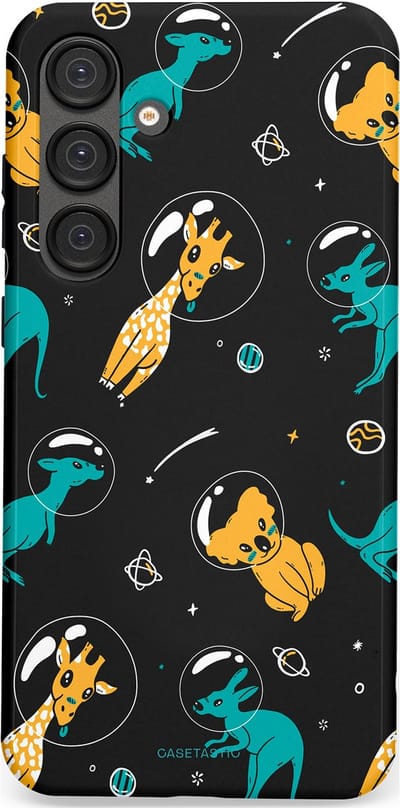 Casetastic Hoesje Geschikt voor Samsung S25 Plus - Stijlvolle Beschermende Duo-layer Case - Donkere Ruimte Safari