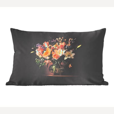 Sierkussens - Kussentjes Woonkamer - 60x40 cm - Glazen - Bloemen - Boeket - Kleuren