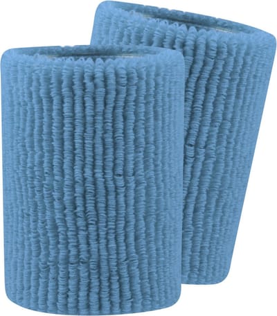 TCK - Zweetband - Terry Wristbands - Diverse Sporten - Unisex - Badstof - Paar - Colombia Blue - 14 cm