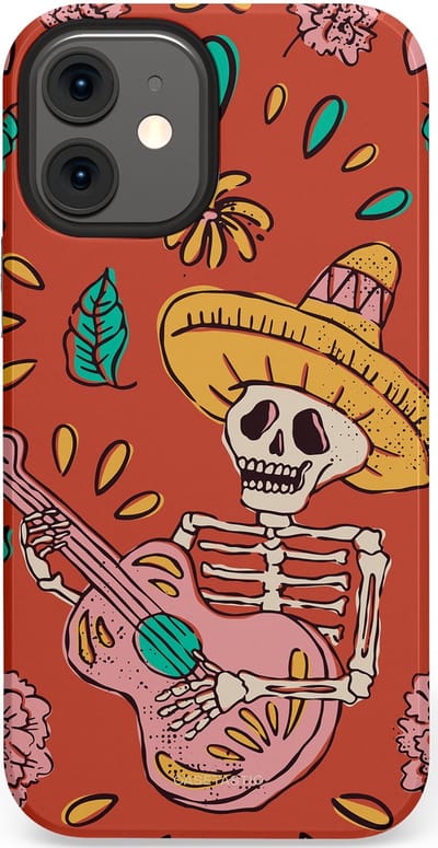 Casetastic hoesje geschikt voor Apple iPhone 12 Mini - Dubbellaagse bescherming - Muziekbot - Fashion Case - Terracotta Taupe