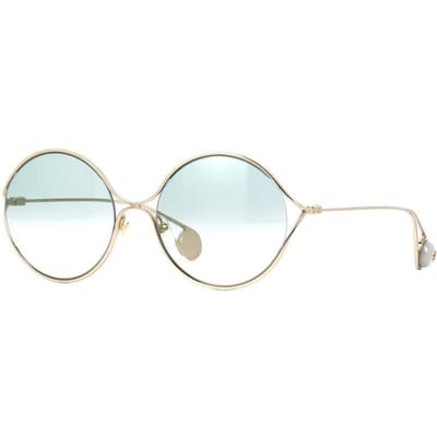 Gucci Mode Ronde Frame Legering Zonnebril Dames zonnebril GG0253S-004 Dust Bag+Eyeglass Case (Random Color)