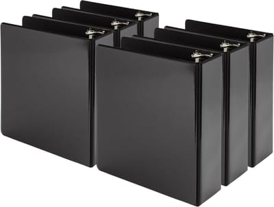 Mini Ringband - Kleine Ordner - Documenten Organiseren - Aanpasbare Cover - 6 Stuks - Zwart