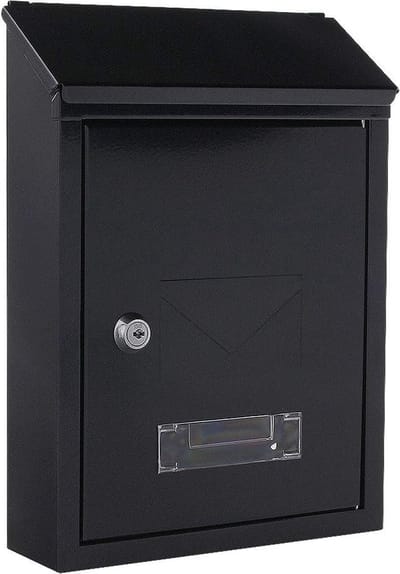 IBBO® - Wandbrievenbus - Brievenbus Staal - Veilig Slot met 2 Sleutels - Zwart
