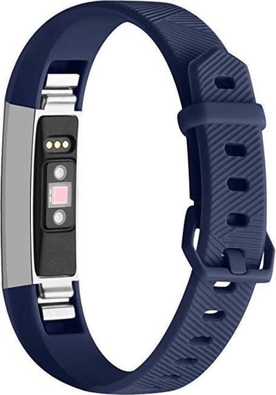 By Qubix - Compatible Fitbit bandje - Geschikt voor Fitbit Alta HR siliconen bandje met gesp - Maat: Large - Donkerblauw Smartwatch bandje