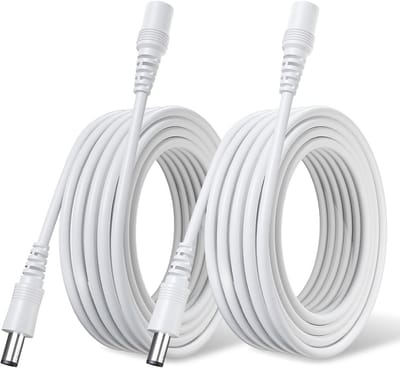 2x 10 m 5,5 mm x 2,1 mm stroomverlengkabel 12 V DC voor IP-camera's LED-verlichting