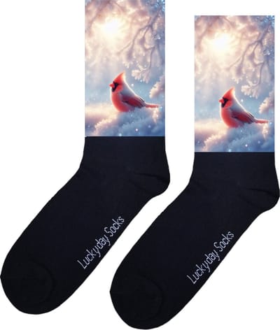 Rode vink - Opkikkertje - Winter - Grappige sokken - Valentijn cadeau - Verjaardag cadeau - Kerst cadeau - Vogel - Grappige sokken - Leuke sokken - Vrolijke sokken - Kerst sokken - Vaderdag - Moederdag - Socks maken Happy - 37-44