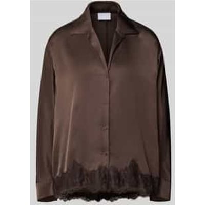 relaxed fit blouse van viscose met kant