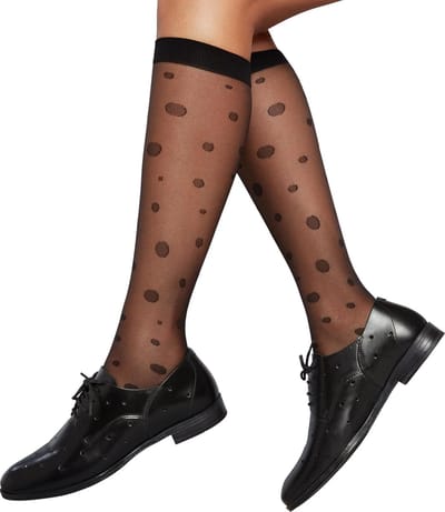 Penti Puan Dames Kniekousen | Pantykousen | Pantykousjes 20 Denier - ZWART - Maat One size