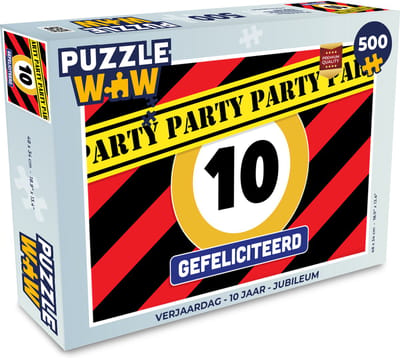 Puzzel Verjaardag - 10 Jaar - Jubileum - Legpuzzel - Puzzel 500 stukjes