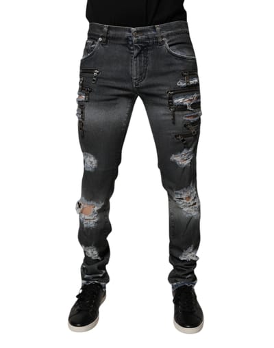 Ritsdetail Versleten Jeans