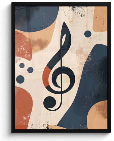 Poster in lijst - Fotolijst 50x70 cm - Posters - Sleutel - G - Abstract - Beige - Posterlijst zwart - Decoratie - Wanddecoratie woonkamer - Muurdecoratie slaapkamer