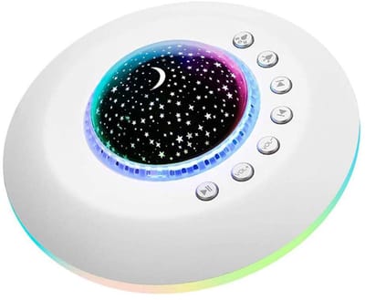 White Noise Machine - Draagbaar USB Wit Geluid voor Baby, Met Nachtlampje/sterprojector, 20 Ononderbroken Hoge Fideliteit Geluiden/Wiegliederen