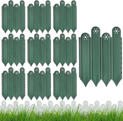 Gazonrand Set - Tuinrand Decoratie - Tuin Organiseren - Snelle Installatie - 10 stuks - Groen