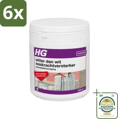 HG Witter Dan Wit Waskrachtversterker Met Vlekoplosser 500 gr - Voordeelverpakking - 6 stuks - Vlekkenverwijderaar - Witwas
