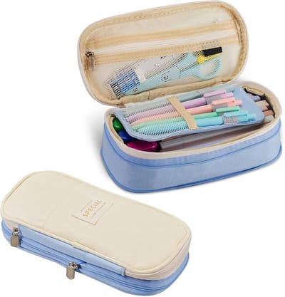 Grote Capaciteit Pennen Etui & Potlood Case - Stevig Canvas)