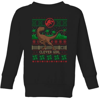 Jurassic Park Clever Girl Kids' Christmas Jumper - Black - 110/116 (5-6 jaar)