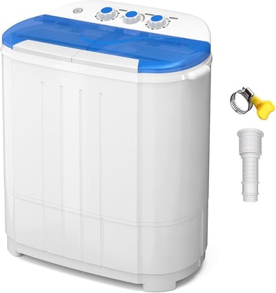 Compacte Draagbare Wasmachine met Dubbele Badkuipen - 2,5 kg Capaciteit, Voor Woning, Caravan en Slaapkamer