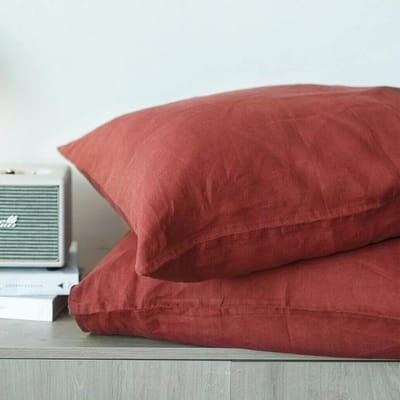 Set van 2 100% Linnen Zachte Ademende Kussensloop Decoratieve Vierkante Sierkussenhoes Diverse Maten voor Bed Bank Sofa Envelop 30x50cm