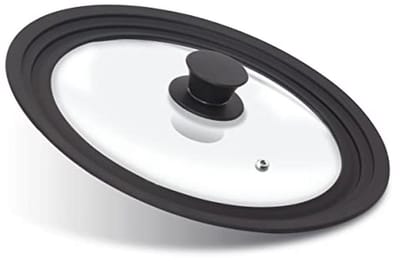 Universele Siliconen Deksel voor Pannen en Pots - Tempered Glass met Hittebestendige Siliconen Rand - Geschikt voor 20cm, 22cm en 24cm Kookgerei