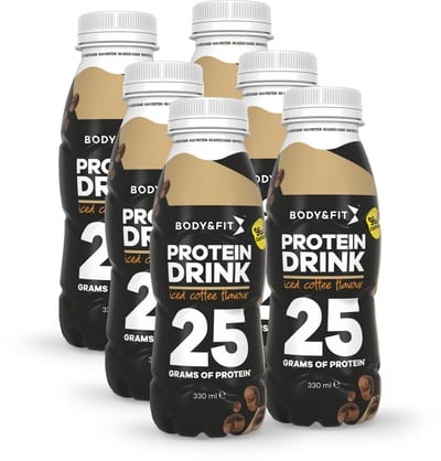 Body&Fit - Protein Drink - Kant en Klare Eiwitshake - Eiwitten - Iced Coffee - 6x330ml