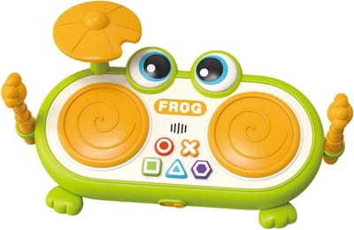 Muzikaal Speelgoed - Percussieset Kinderen - Vroege Ontwikkeling - Verlicht Kikkerontwerp - 30x10x20cm